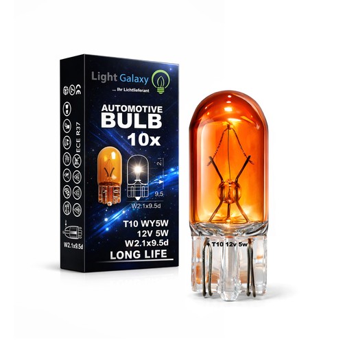 10x t10 wy5w 12v orange - t10,